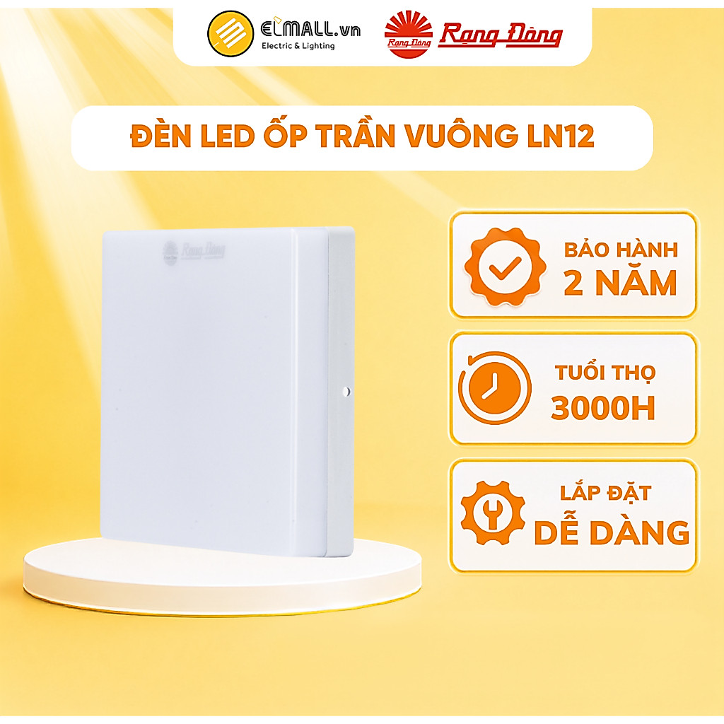 Đèn led ốp trần vuông Rạng Đông LN12N 12W 18W 24W - ELMALL