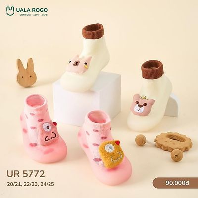 Giày bún tập đi cho bé Ualarogo đế Silicone mềm dẻo chống trượt an toàn bảo vệ ngón thoáng khí 5643