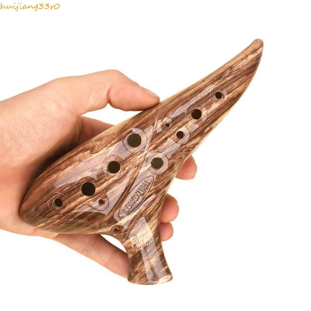 HUIJIANGGU 12 lỗ Ocarina, Alto C Tone Nhạc cụ Ocarina chất lượng chuyên nghiệp, Kích thước nhỏ mượt 