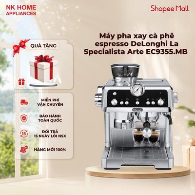 Máy pha xay hạt cà phê espresso DeLonghi La Specialista Arte EC9355.MB Chuẩn Vị Tại Nhà