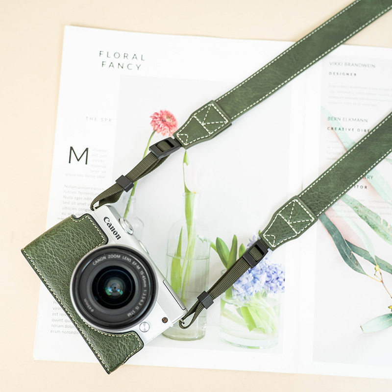 Thích hợp cho Vỏ bảo vệ máy ảnh Canon M200 m100 Vỏ thân chống va chạm m200 Retro Base m10 Vỏ da chốn