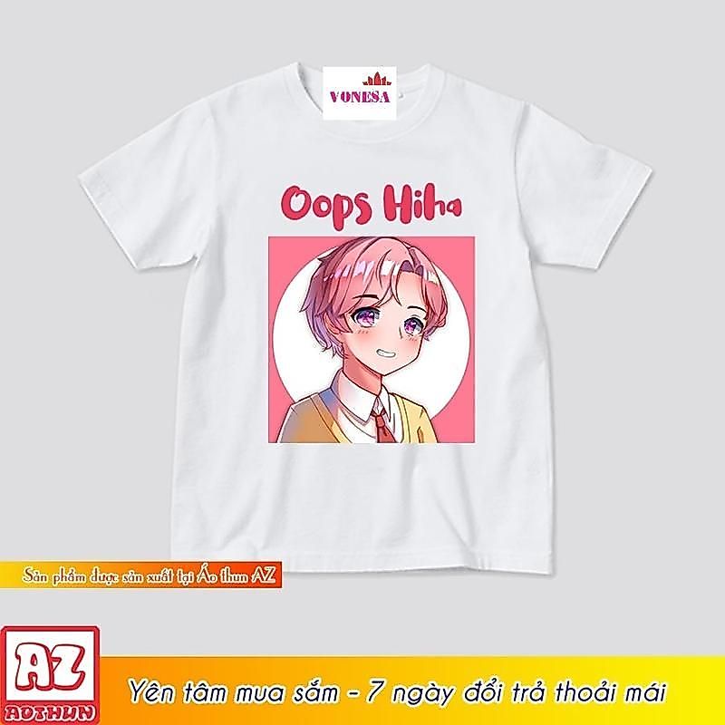 Áo thun in hình oops hiha game minecraft - Có size bé oop hiha M3241