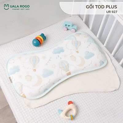 Gối cho bé Ualarogo TOD PLUS sơ sinh ruột cao su non đàn hồi nâng đỡ vùng đầu UR 927