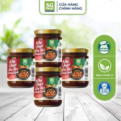 Combo 4 Xốt  Kho Quẹt Ba Rọi Cháy Cạnh SG Food 200gr