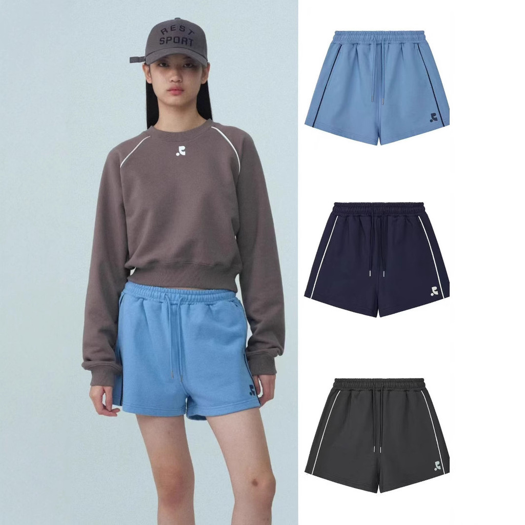 Rest&Recreation South Korea Letter Print Elastic Waist Shorts Women Fashion Sports Casual Pants