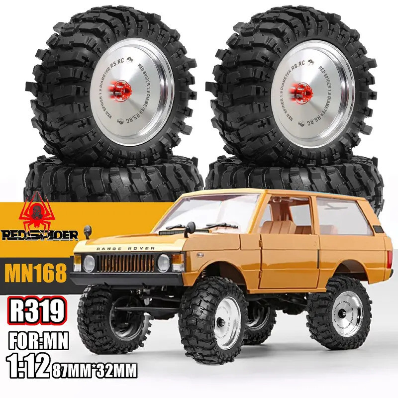 4 87mm 1 / 12 Bánh Xích Lốp 12mm Bánh Xe Lục Giác Cho Xe Bánh Xích RC MN168 MN78 MN98 MN99S MN82 MN8