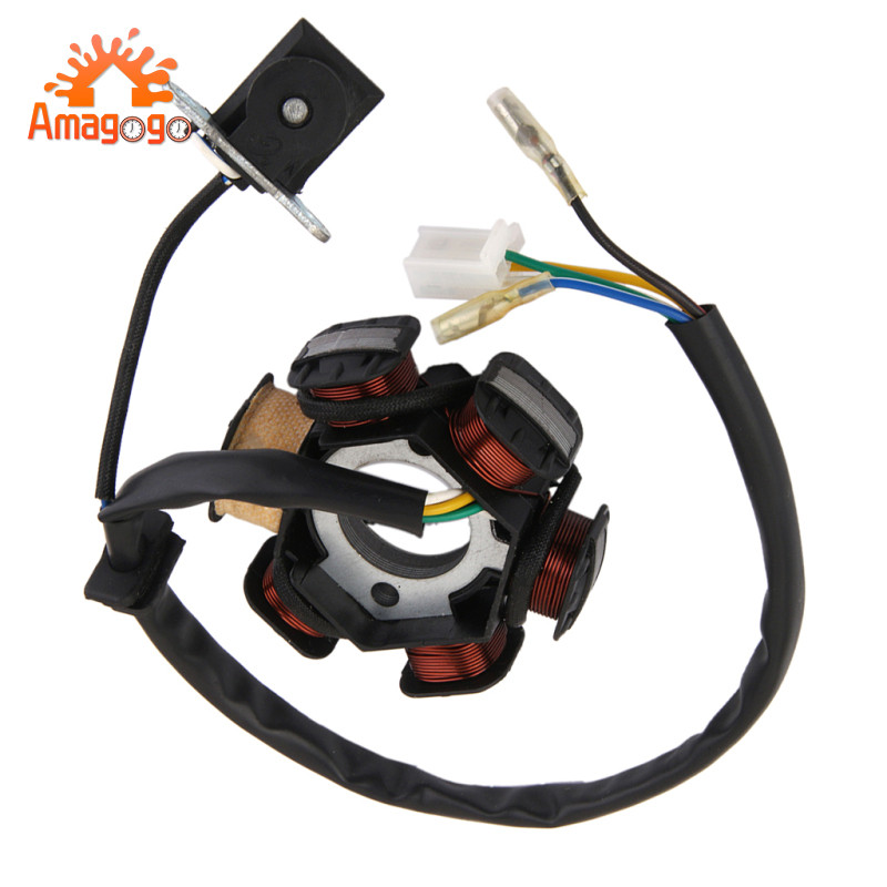 6 Cực Máy Phát Điện Cuộn Dây Magneto Stator Tấm GY6 110 125cc ATV PIT DITR Quad