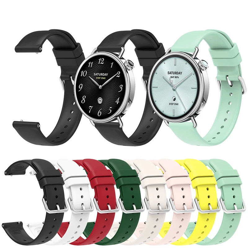 Dành Cho Xiaomi Watch S4 41mm Dây Đeo Silicon Dây Đeo Tay 18mm Correa Cho Mi Watch S4 41MM Phụ Kiện 