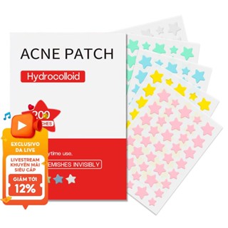 200 Miếng Dán Mụn Cho Mặt, Miếng Dán Mụn Hydrocolloid, Vỏ Zit Ngôi Sao Dễ Thương, Miếng Dán Điểm