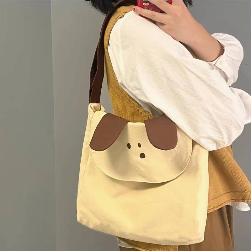 Canvas Puppy Cute Shoulder Bag Crossbody Bag Student Backpack Canvas Puppy Cute Shoulder Bag Crossbo
