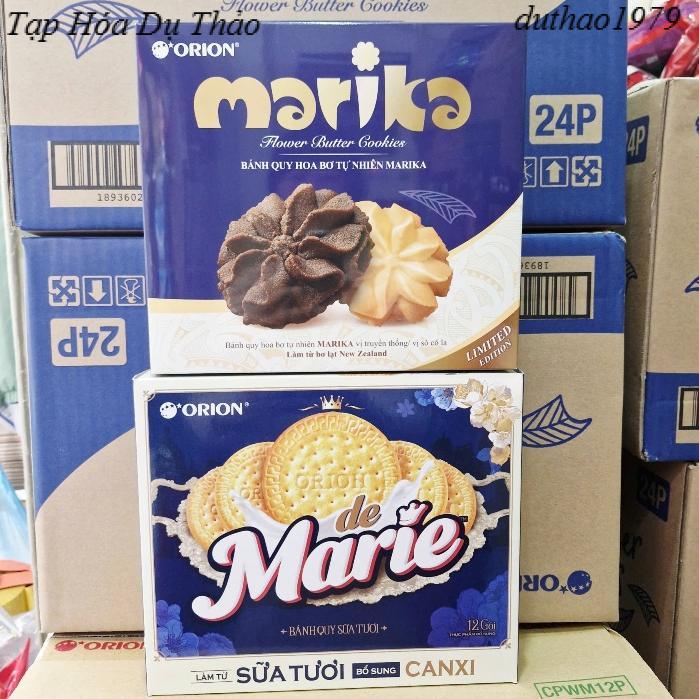 Bánh Quy Sữa Tươi de Marie Orion hộp 384g/Bánh Quy Hoa Bơ Marika 216g