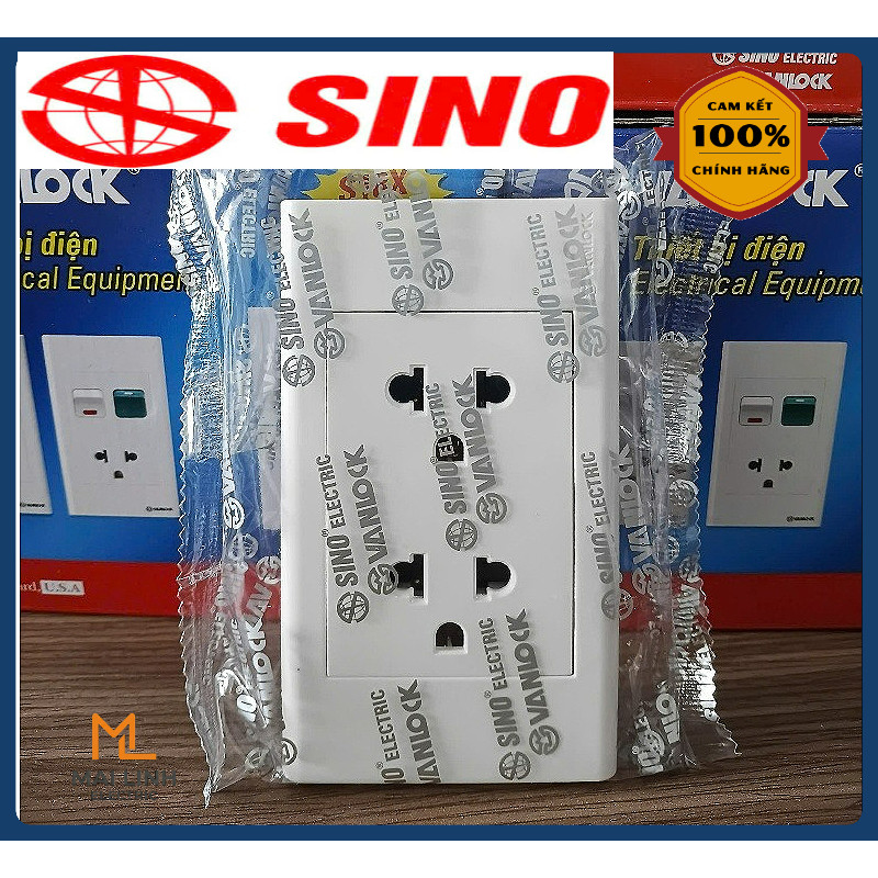 (Chính Hãng Sino) Ổ cắm điện âm tường 16A - Ổ cắm đơn 3 chấu - Ổ cắm đôi 3 chấu - Đế âm - Đế nổi