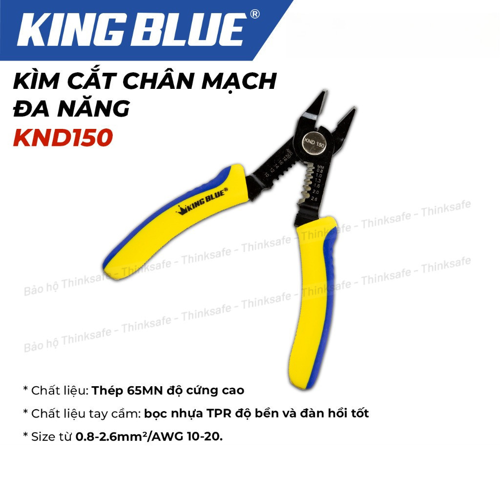 Kìm cắt chân mạch đa năng KingBlue KND150 Kềm cắt chân linh kiện, tuốt dây điện