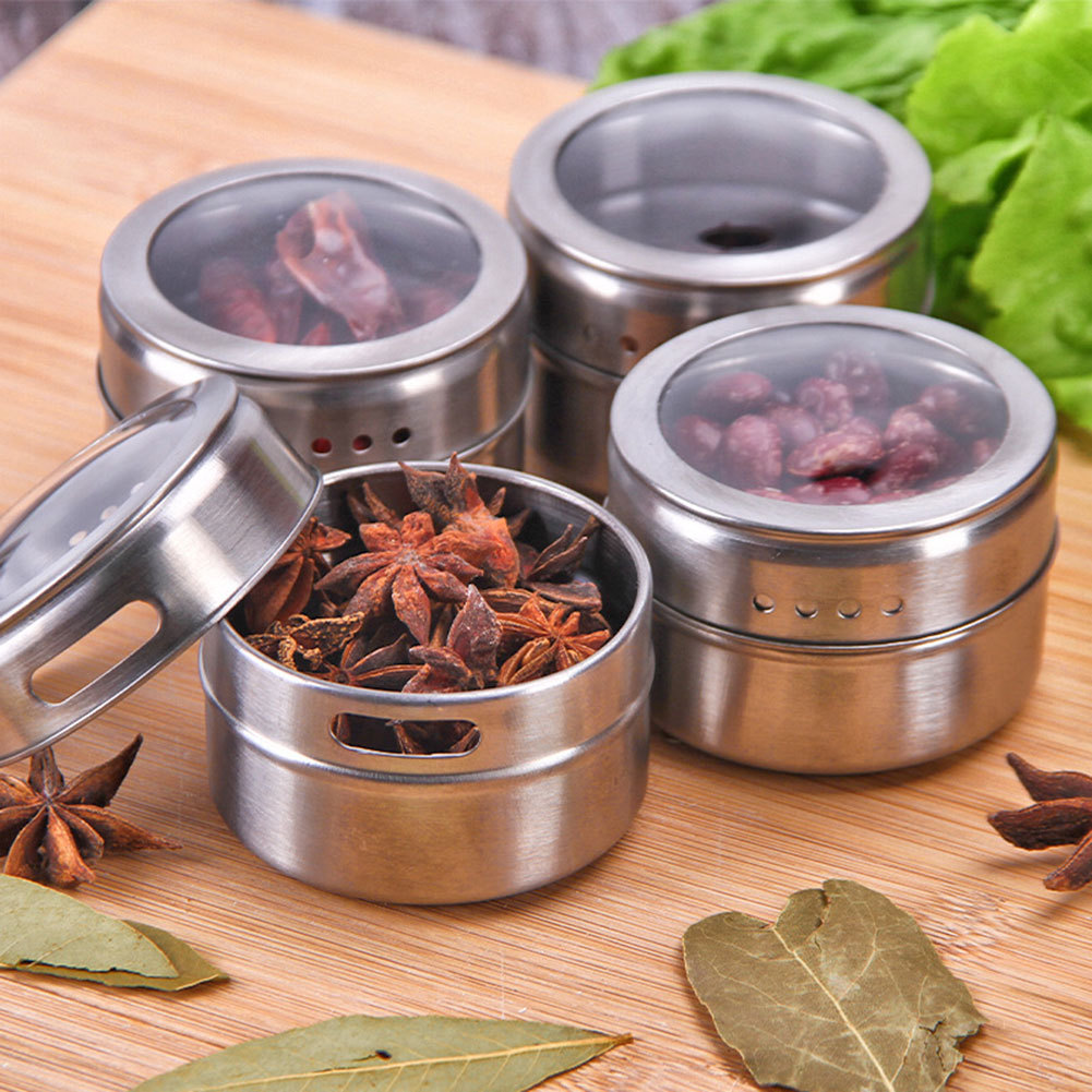 Thép không gỉ Từ Gia Vị Tổ Chức Gia Vị Từ Tính Chống Rò Rỉ Chống Rỉ Đa Năng Từ Bình Gia Vị Cho Pappe
