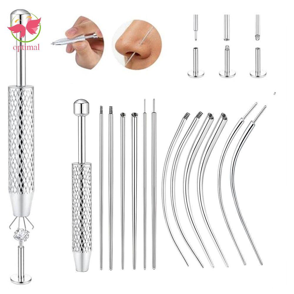 OPTIMAL LIMIT Dụng cụ Taper xỏ khuyên tai, Bộ dụng cụ xỏ tai chuyên nghiệp, Que nối thép không gỉ đầ