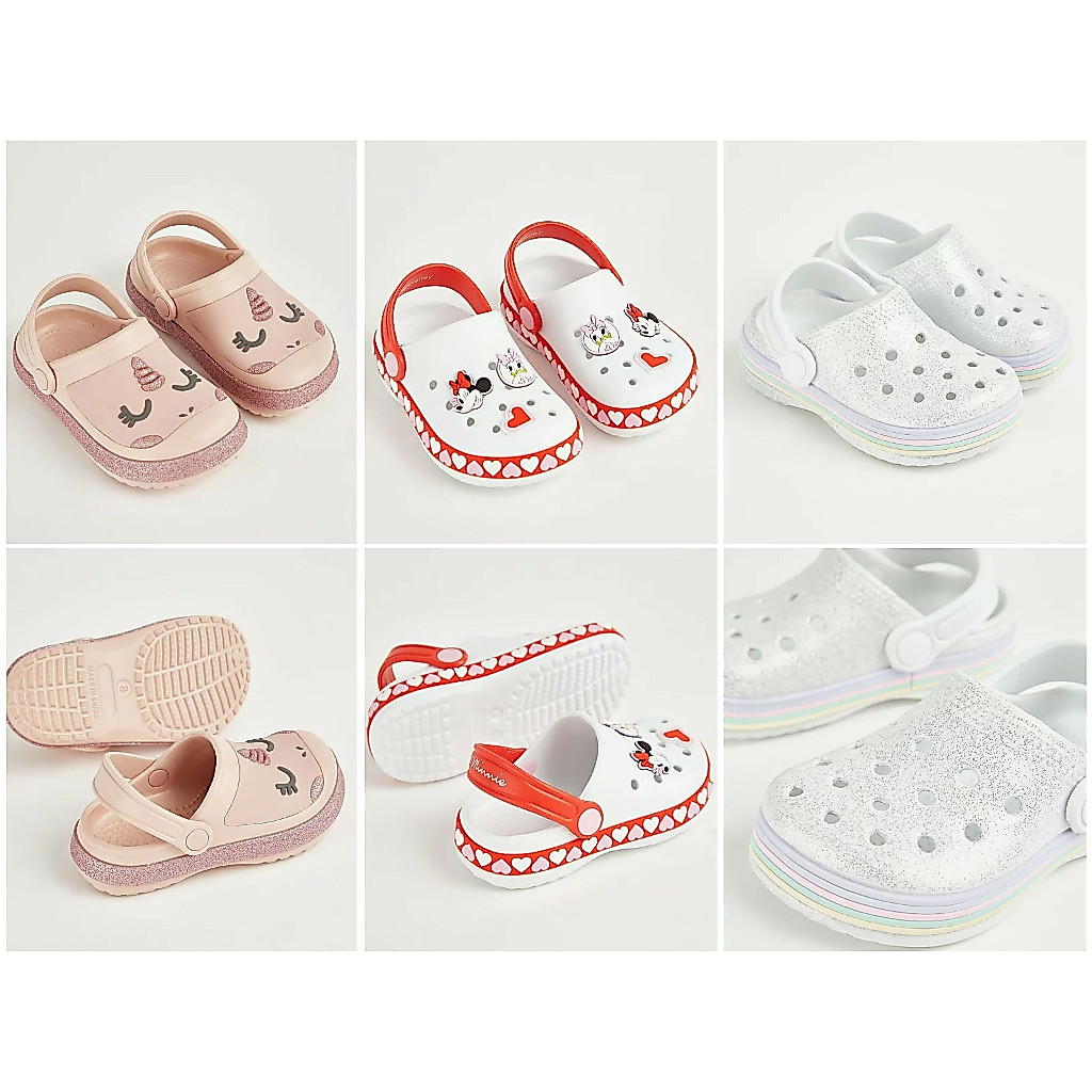Dép sục sandal clog siêu nhẹ hồng unicorn/minnie trắng George _authentic UK