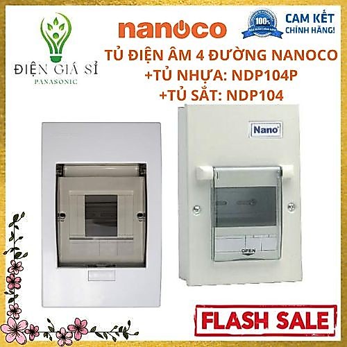 Tủ Điện Âm Tường Sắt Và Nhựa 2-4 Đường Nanoco(NDP104P/NDP104)