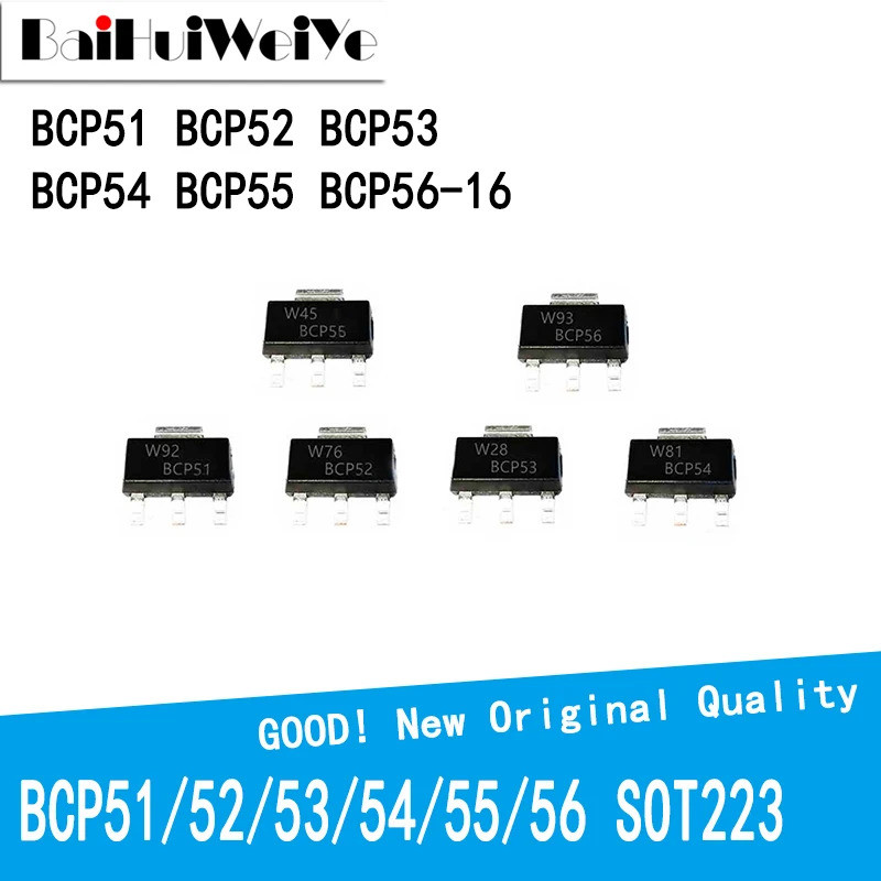 5 CHIẾC BCP51 BCP52 BCP53 BCP54 BCP55 BCP56 SMD SOT-223 Power Crystal Triode Mới Tốt Chip
