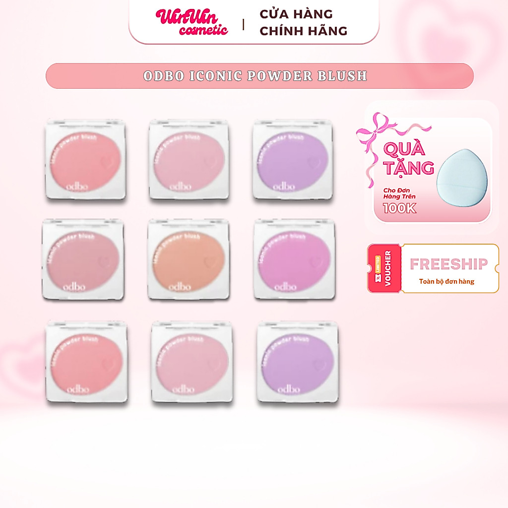 Phấn Má hồng Odbo Iconic Powder Blush phấn mịn bám lì 4.2gram OD1325 - Thái Lan