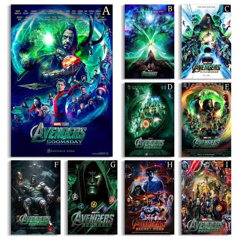 Avengers Doomsday Marvel Canvas Wall Art Set Poster siêu anh hùng