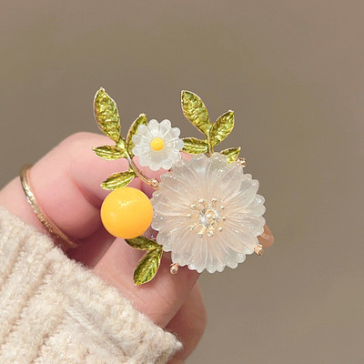 Pinkdudu Daisy Ngọc Trai Trâm Nhỏ Lô Tươi Ve Áo Pin Nghệ Thuật Tối Giản Phù Hợp Với Phụ Kiện Cho Nữ PD2535
