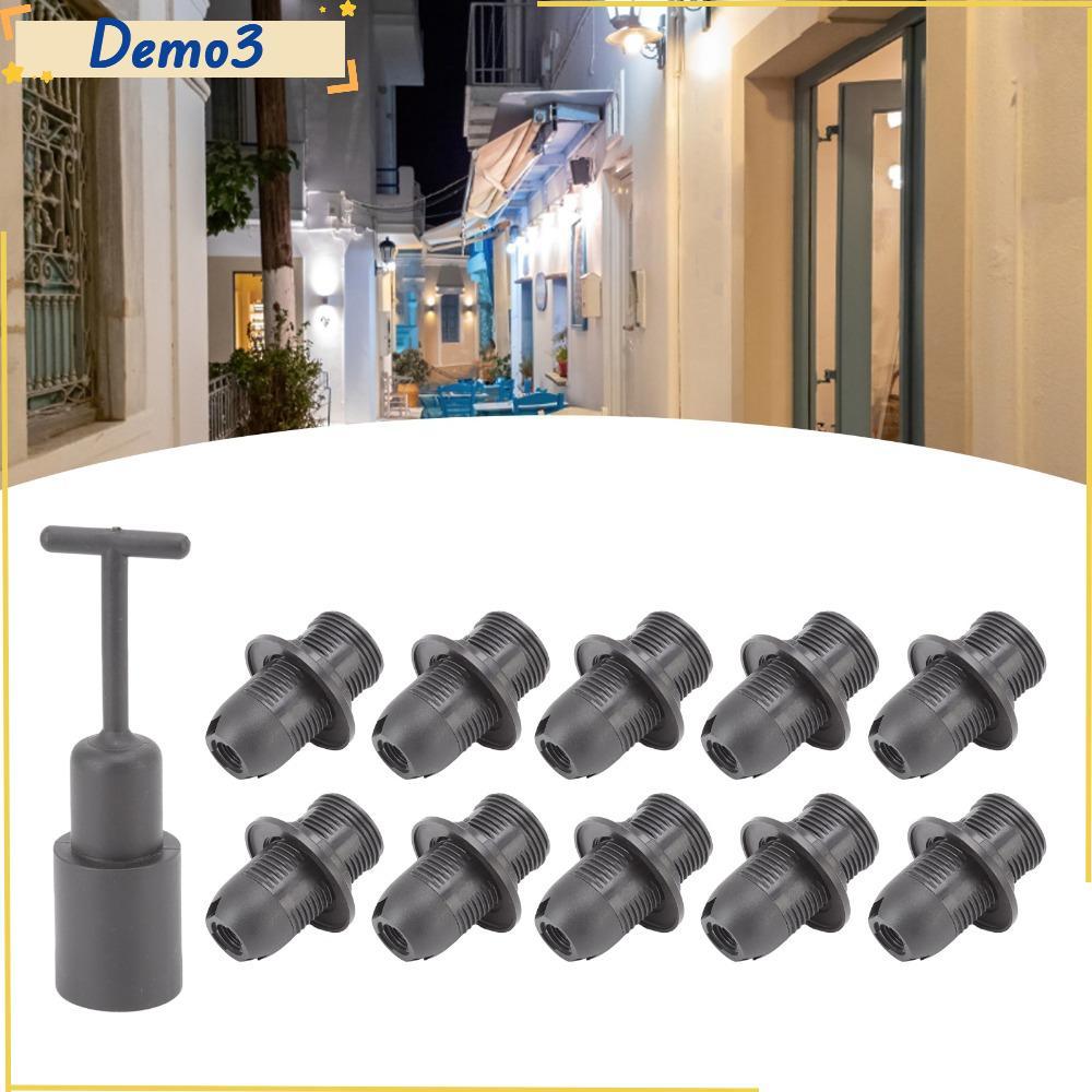 [DEMO3] 10 Ổ cắm đèn E14, Giá đỡ đèn ABS E14 màu đen, Thay thế bóng đèn màu trắng E14 thực tế