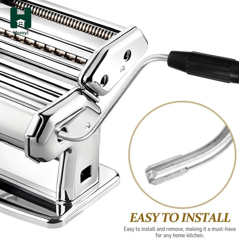 Homyl Hướng dẫn sử dụng Pasta Maker Tay cầm quay chắc chắn Giá đỡ đính kèm Máy làm mì Tay cầm