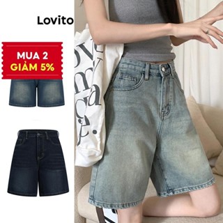 Lovito Quần short bỏ túi Quần short Denim xuân hè dành cho nữ LNA19020 (Nhiều màu)