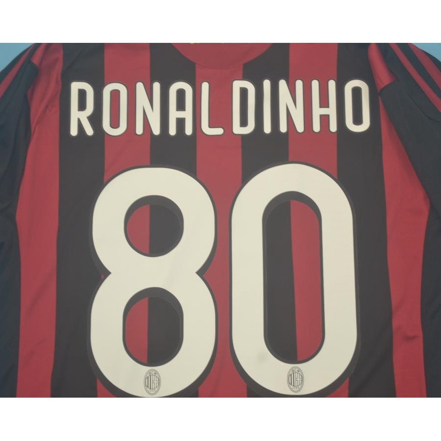 Áo bóng đá cổ điển AC Milan 09-10 sân nhà, dài tay - Beckham, Maldini, Ronaldinho