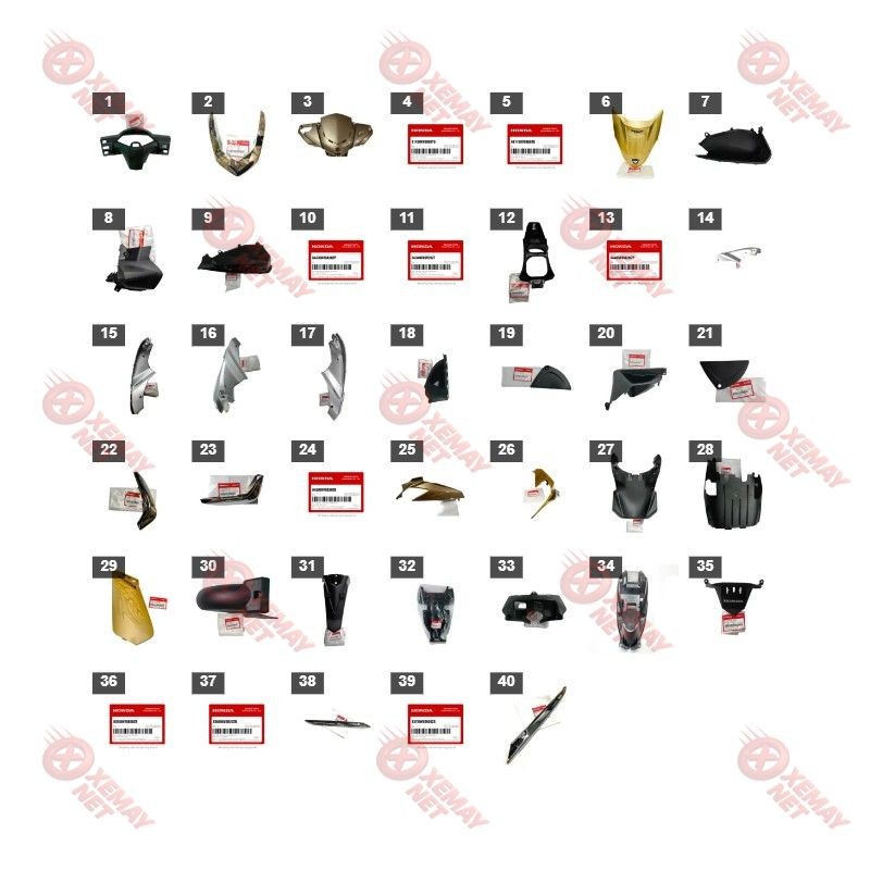 Bộ Nhựa - Dàn Vỏ - Dàn Áo Air Blade 110 Năm 2010 Màu Vàng - Y209 A8