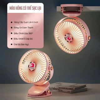   Quạt 50 Giờ Liên Tục  Quạt tích điện để bàn kẹp bàn kẹp xe đẩy quạt mini 22000mAh 50 giờ liên tục Có đèn 