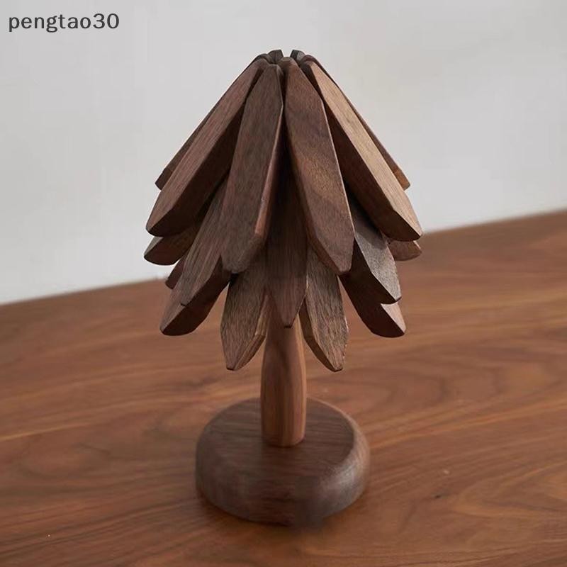 [pto] One Tree ck Thảm trang trí màu quả óc chó Thảm cách nhiệt Nồi chịu nhiệt Thảm cốc Thảm bát gia