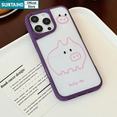 Ốp Điện Thoại Suntaiho Ngộ nghĩnh Pink Pig Design IDM Cứng Cao Cấp Chống Sốc Cho iPhone 11 12 13 14 15 16 Pro Max IP