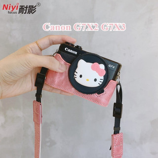 NIYI Camera Da PU Nửa Dành Cho Canon G7X2 G7X3 Vỏ Bảo Vệ Bao Da Đế Dây Đeo Ống Kính Túi G7X III G7X II Túi 1 / 4 Vít