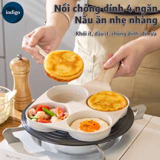  Chảo ngăn chống dính 4 ngăn,Mini Khuôn Chảo Chiên Rán,nồi  rán đa năng gia dụng,Tản nhiệt đều hoàn hảo để chiên trứng 