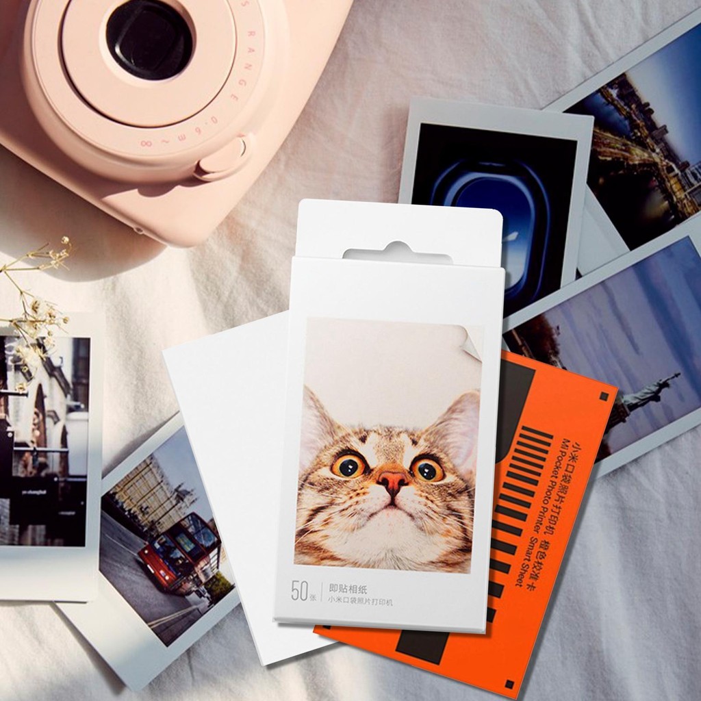 For Mijia pocket 1S Picture Printer Paper 50 Sheets Adhesive Photo Paper Printer Photo Paper Practic