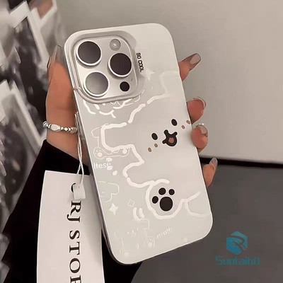 Suntaiho Ốp Điện Thoại Hoạt Hình Dễ Thương Dòng Nghệ Thuật Puppy Họa Tiết IDM Cứng Cao Cấp Chống Sốc Ốp Lưng Cho iPhone 11 12 13 14 15 16 17 Pro Max IP