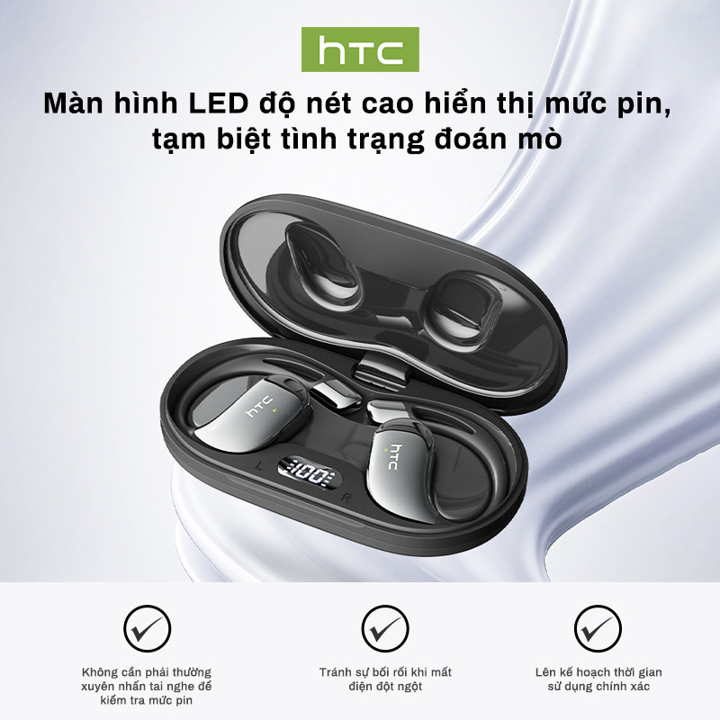 Tai nghe dịch thuật HTC NE57 Al Tai nghe không dây Bluetooth 6.0 Hỗ trợ 134 ngôn ngữ Tai nghe Bluetooth dịch OWS Tai nghe nhét tai mở IPX7 Tai nghe thể thao chống nước có micrô | BigBuy360 - bigbuy360.vn