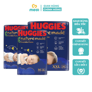  Tã Bỉm Quần Huggies Nature made ban đêm M58 L44 XL38 XXL26 - Mẹ Ơi 