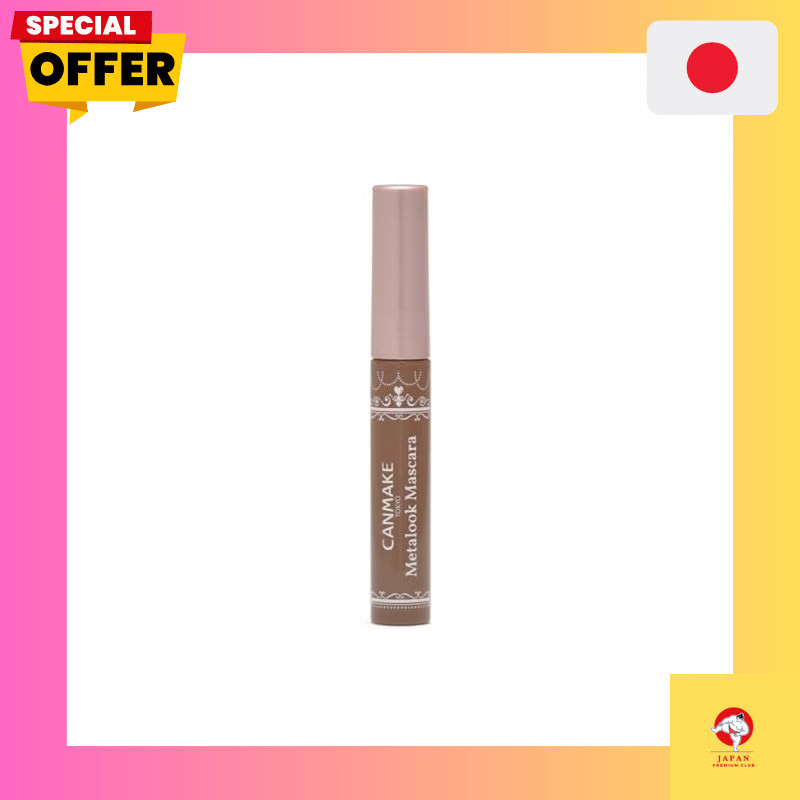 Canmake Metal Look Mascara 02 Brown 4.0g, with Metal Comb, Bundle Effect Lashes, Curl Up, Curl Keep.