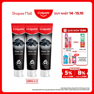Bộ 3 Kem đánh răng Colgate thiên nhiên Than tre khử mùi diệt khuẩn 180g