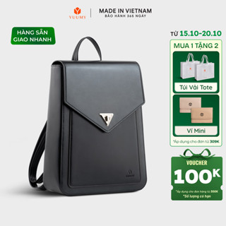 Balo Yuumy (Thời trang nữ nắp gập dáng hộp cỡ lớn - Balo da Smooth YBA98)
