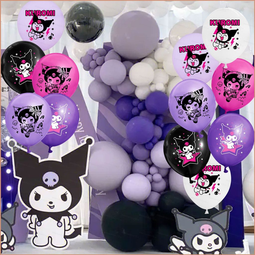 G13 Sanrio Kuromi Theo Chủ Đề Trang Trí Kỷ Niệm Tiệc Sinh Nhật Bannerballoon Phông NềnCaketopper Sắp