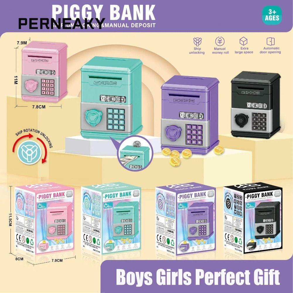PERNEAKY Đồ Chơi Trẻ Em Heo Đất, Mật Khẩu Mini Hộp Tiền Tiết Kiệm Tiền, Quà Tặng Trẻ Em ATM Đồ Chơi 