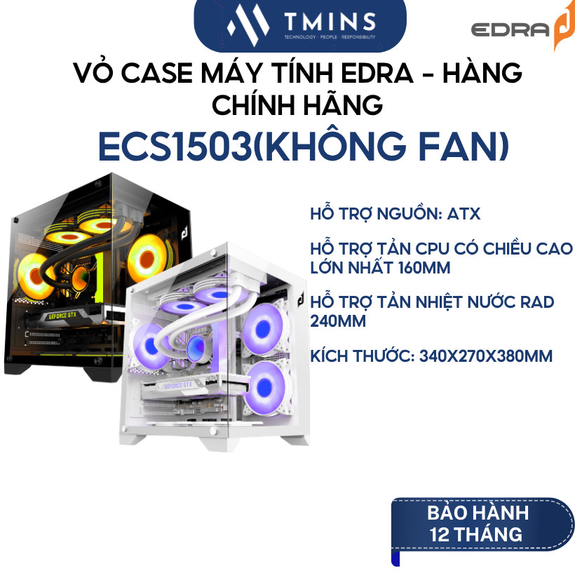 Vỏ CASE máy tính EDRA ECS1503(Không Fan) - Hàng chính hãng