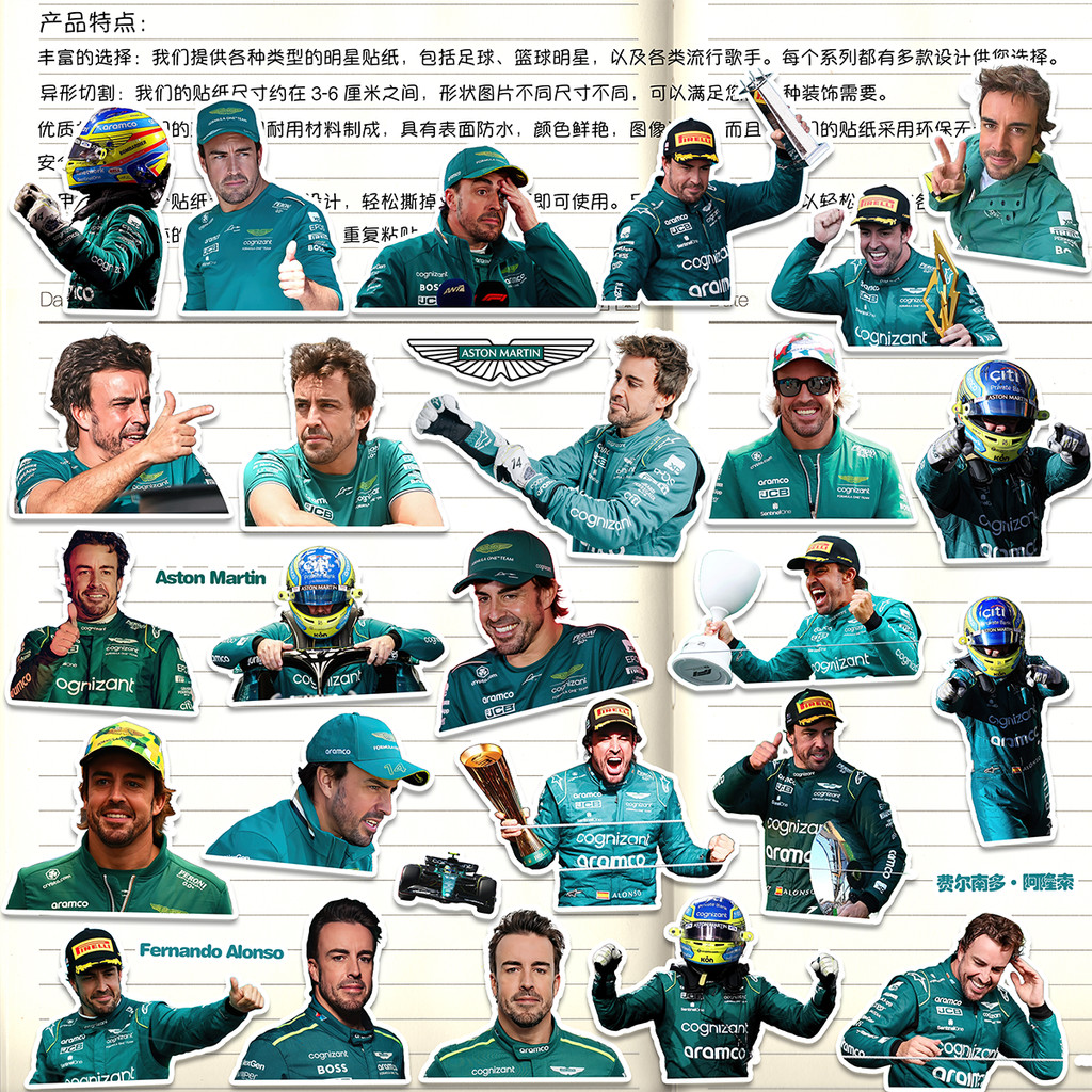 Nhãn dán Fernando Alonso HD F1 Rider Fernando Alonso Fleet