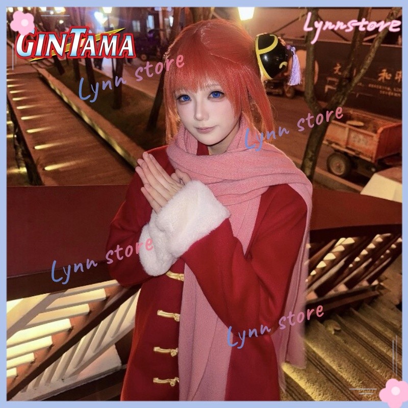 Còn Hàng KAGURA Cosplay Trung Quốc Đường Phong Cách Đỏ Đầm GINTAMA KAGURA Trang Phục Hóa Trang Tóc G