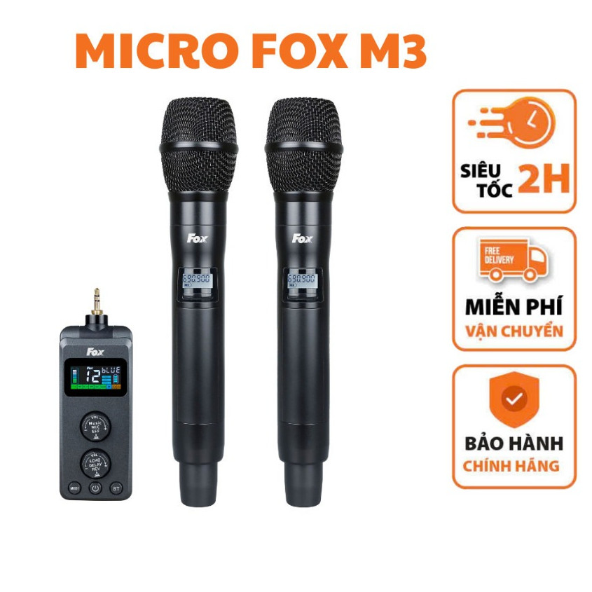Micro Không Dây Fox M3 Vertion 2 Hàng Chính Hãng Bảo Hành 12 Tháng - Hoàng Nhật Shop