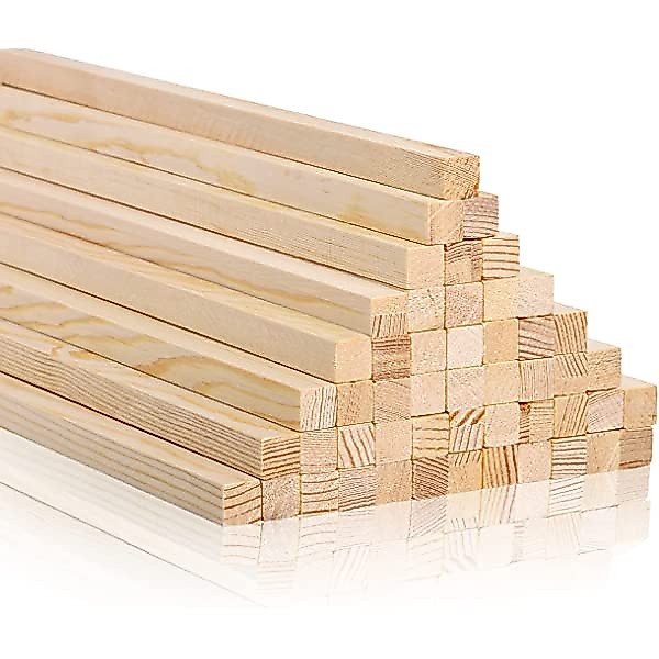 Thanh gỗ thông vuông 15mm (chiều dài 5cm - 120cm)