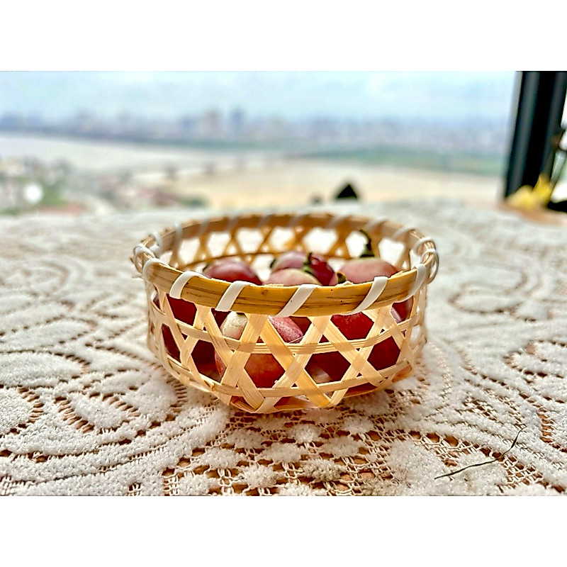 Rổ tre mini, rá tre mini, rổ tre đan thưa decor, trang trí Mây Tre Đan Thuỷ Khanh